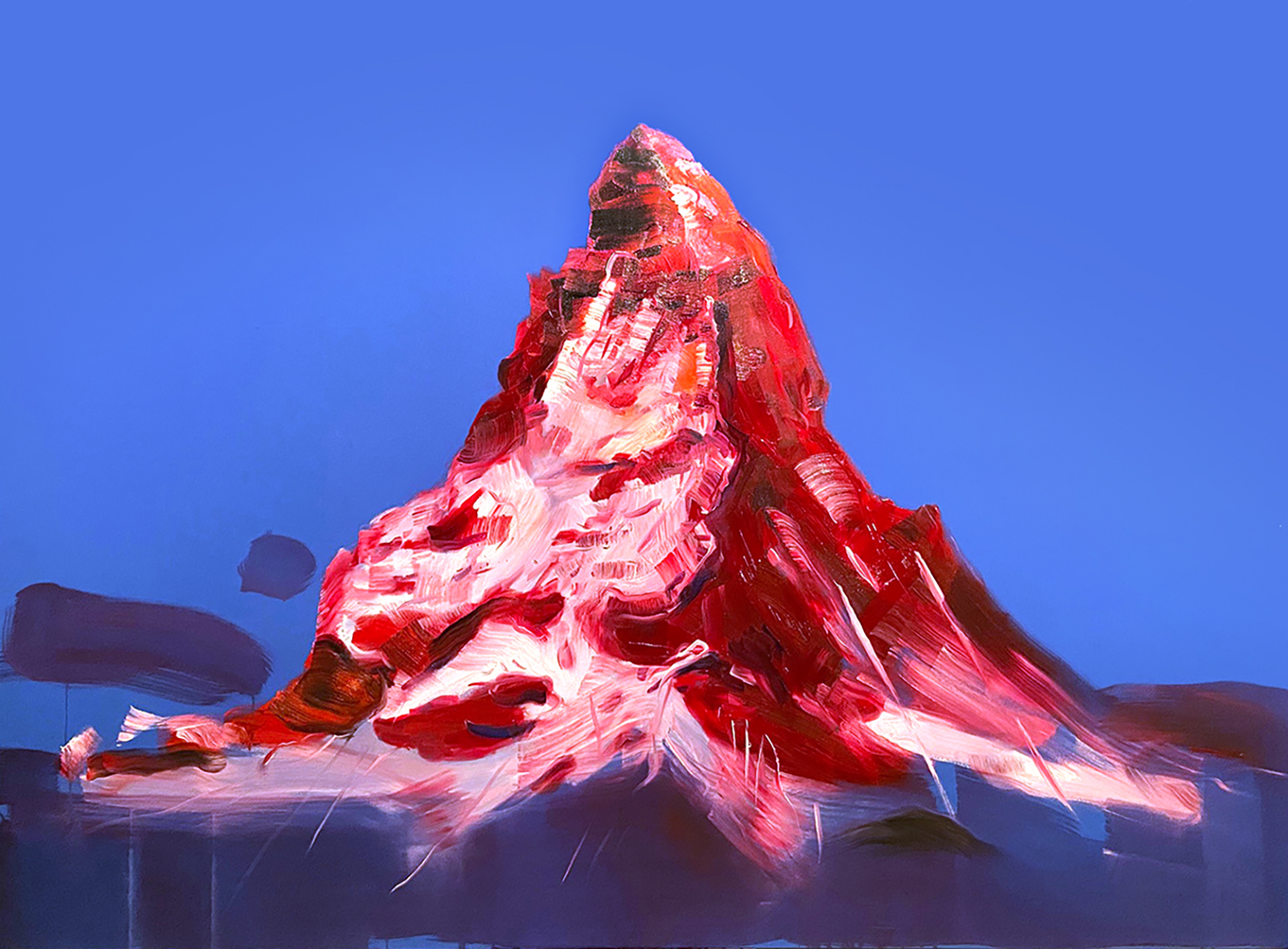 Mountain, Oil on Canvas, Textile